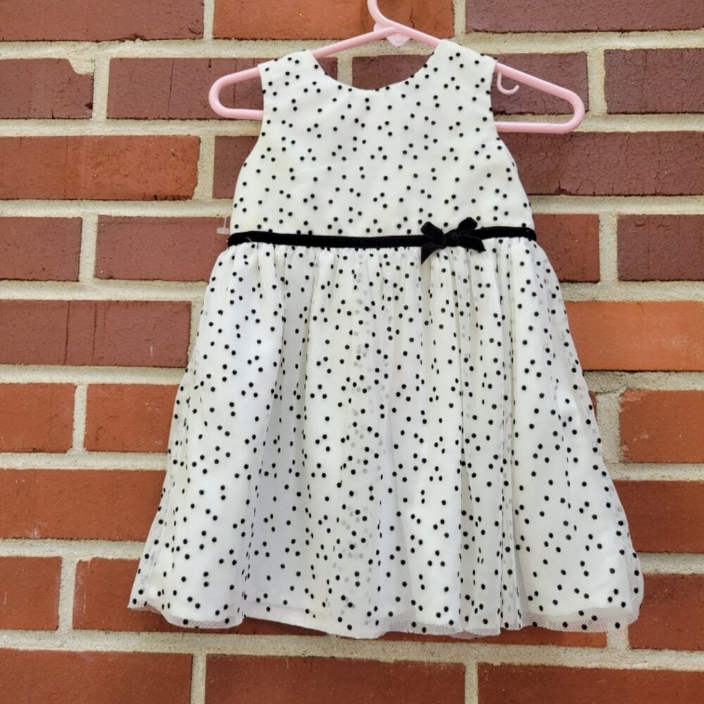 Carter's White & Black Baby Girl's Dress - Size 12 Months